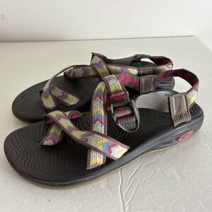 Chaco Black Sandals with Multicolor Straps